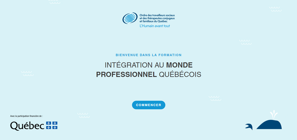 Plateforme de formation intégration au monde prefessionnel québécois.